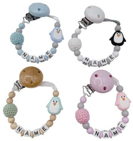 personalisierte Individuell gestaltetes Babygeschenk mit Namen für für Mädchen oder Junge Baby Geschenk personalisiert zur Geburt & Taufe Große Farbauswahl süßer Pinguin