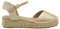 mysoft - 25M140 Alpargatas Platino de Mujer con Cuña 3 cm, Plataforma 2 cm, Cierre de Hebilla, Fabricadas en Piel Sintética, Planta de Gel Mujer Color: Platino Talla: 38