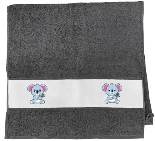Huuraa Handtuch Koala Comic Geschenk 50x100cm Graphite Baumwolle Koala Präsent