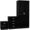 Nera High Gloss Bedroom Furniture Set 3 Piece Set with Wardrobe Chest of Drawer Bedside Table Bedroom Storage (Gloss Black(Matt Black))