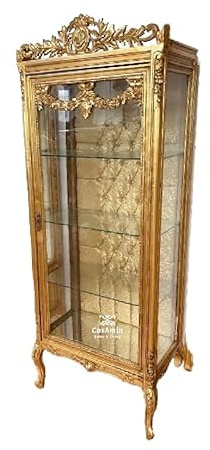 CasAmin Delux Vitrine aus Glas in Goldoptik