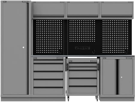 Sealey Superline PRO® Black Edition Modular Storage System Combo - Stainless Steel Worktop - APMSBESTACK02SS