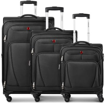 WENGER Koffer-Set 3-teilig für Damen und Herren | Reise-Trolleys 46 x 34 x 78 cm aus hochwertigem Polyester 600D Material | Erweiterbar & Teleskopgriff| Beaumont Serie