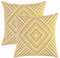 TreeWool Dekorativer Kissenbezug (50 x 50 cm, Senffarben) Kaleidoskop Design 100% Baumwolle (2er Pack)