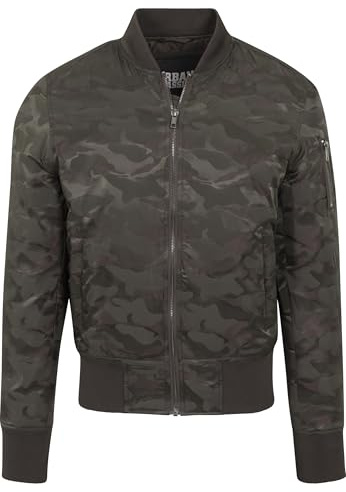 Urban Classics Men's Tonal Camo Bomber Jacket, Green (Dark Olive 551), M