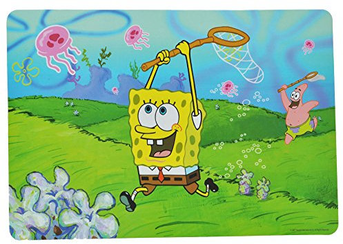 alles-meine.de GmbH Unterlage - Spongebob Schwammkopf mit Netz - 43 cm * 29 cm - Tischunterlage/Platzdeckchen/Malunterlage/Knetunterlage/Eßunterlage - Bugs Bunny Taz Tier..