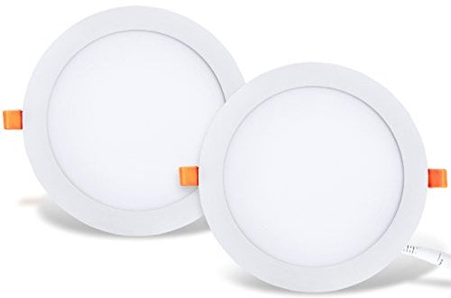 LVWIT 2x 25W Ultraslim LED Einbauleuchten, ersetzt 200W Halogen, runde Deckenleuchte mit Treiber, Neutralweiß 4000K, 2250 lm, AC 230V, Downlight/Einbaustrahler/Einbauspots (2er Pack)