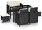 vidaXL Gartenmöbel 6-TLG. Schwarz Poly Rattan Lounge Sitzgruppe Gartengarnitur