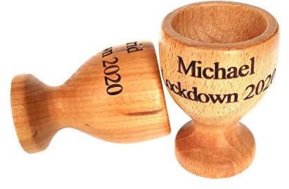 Personalised Beech Wood Egg Cups – Set of 2 Engraved Wooden Egg Holders – Custom Breakfast Gift for Couples, Weddings, Anniversaries, or Housewarming