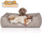 Knuffelwuff Orthopädisches Hundebett Tampa aus laser-gestepptem Kunstleder XXL 120 x 85cm Grau