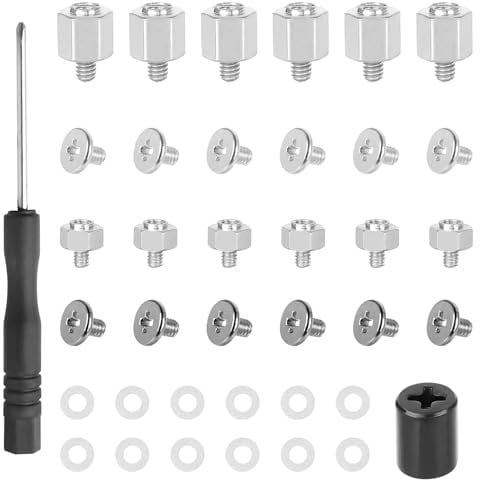 Iyowei Kit de Tornillos para Computadora PC Tornillo SSD M2, Tornillos para Ordenador SSD con Destornillador, Tornillos para Montar Placa Base SSD para Placa Base de ASUS (26 piezas)