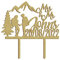 Hochzeit Personalisierte Topper Berge der Liebe Name und Datum 21 * 19cm Kuchen Dekoration (Gold)