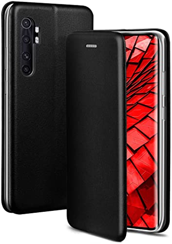 ONEFLOW Business Case für Xiaomi Mi Note 10 Lite Handyhülle klappbar mit Standfunktion, Klapphülle Flipcase Cover Dünn, PU Leder Hülle mit Kartenfach, 360 Grad Schutzhülle, Schwarz