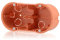 Unterputzdose 2fach Verbindungsdose Doppel Schalterdose Fräsloch Ø 68mm, Höhe 46mm, Orange IP30 650°C für die Geräte Montage, Ohne Schrauben