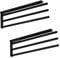SOTECH 2 Stück Aluminium Handtuchhalter TED 3-armig schwarz matt (450-730 mm, ausziehbar, drehbar) Teleskop-Handtuchauszug geeignet für größere Handtücher