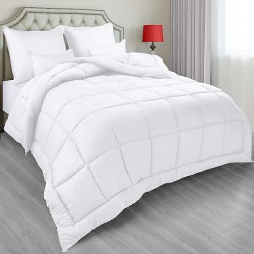 Utopia Bedding Steppdecke California King für alle Jahreszeiten, Daunenalternative, Steppdecke mit Ecklaschen, maschinenwaschbar, Bettdecke, Weiß