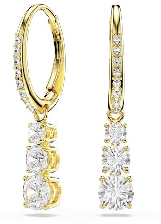 Swarovski Stilla Attract Kreolen, Rundschliff, Weiß, Goldlegierungsschicht