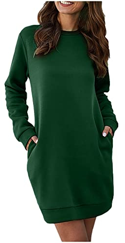 EMATOP Damen Strickkleid Pulloverkleid Lange Winterkleid Pullover Herbst Winter Warme Minikleid Abendkleid Knielang Lässig Mode Sweatkleid Stickerei Pulli Elegant Weihnachtskleid Partykleid