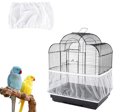 Leikedun Abdeckung für Vogelkäfig, Netz für Vogelkäfig | Vogelkäfig, ausziehbar, Netzabdeckung für Vögel, Papageien, verstellbar, 140-220 cm, Weiß