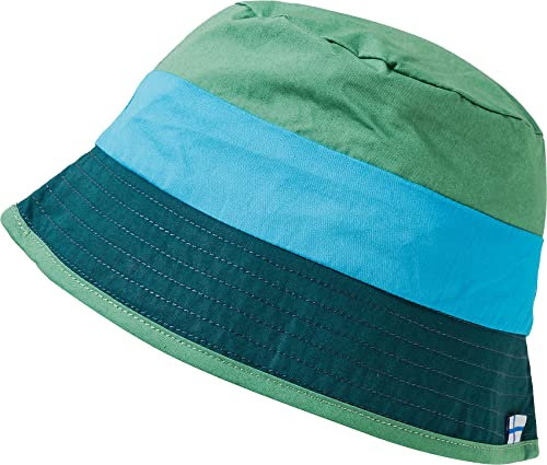 Finkid Lasse Colorblock-Gestreift-Blau - Wasserabweisender schnelltrocknender Kinder Fischerhut, Größe L - Farbe Deep Gr