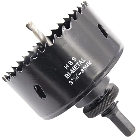 Lochsäge 85mm, LAIWEI lochbohrer mit A2 Schwerlastdorn, 4341 Bohrer, Schnitttiefe 38mm, zum Bohren von Löchern in Holz, Aluminiumprofilen, PVC und Metallrohren