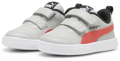 PUMA Kinder Courtflex V2 Sneakers Klein 26Cool Light Gray Active Red