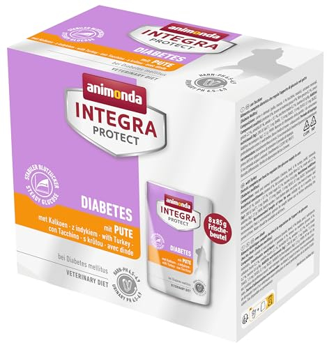 animonda INTEGRA PROTECT Katzenfutter nass Diabetes mit Pute (8 x 85g), vom Tierarzt empfohlen bei Diabetes Mellitus, mit Veterinären entwickeltes Diätalleinfutter für erwachsene Katzen