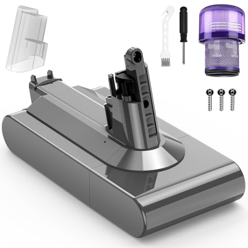 ASUNCELL 3900mAh V11 Battery for Dyson (Screw in Type) 25.2V Replacement Battery for Dyson V11 SV14 Absolute Complete Fluffy Cordless Vacuum Cleaner with a Filter and a Brush