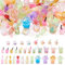 Magibeads 48 Stück Getränkebecher, Saft, Boba, Tee, Anhänger, leuchtet im Dunkeln, Harz, Acryl, Wasserflaschen-Charms, Boba-Ohrringe, Schlüsselanhänger, Anhänger für Sommerhandwerk,