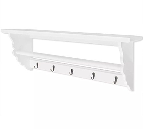 Rantry Garderobenleiste MDF weiß Barock Stil Garderoben- & Hutständer