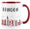 London Skyline Mug - Iconic London Souvenir Gift for City Lovers - Tea/Coffee Ceramic Red & White Cup Present