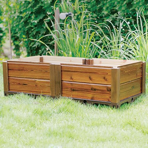 Preferspace Jardinière rectangulaire en Bois pour lit de Jardin, jardinière pour Fleurs/légumes/Herbes dans l'arrière-Cour/Patio extérieur