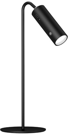 EMKE LED Tischlampe kabellos, 6-in-1 Wiederaufladbare Tischlampen, dimmbar, mit Touch LED, schwarz, Tischlampe Outdoor, 3 Farbmodi, 360° einstellbare magnetische Wandleuchte, USB-C, IP20