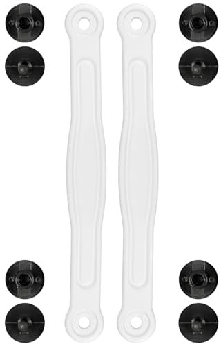 SOPROM Ersatznieten Knöpfe mit Fersenriemen für Crocs Classic Clogs Ersatz Nieten Für Herren, Damen und Kinder Gurte Replacement Rivets with Heel Straps(Farbe:Weiß,Größe:15.9cm)