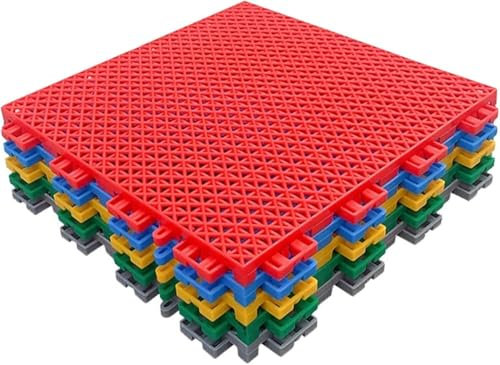 ZIFTtyA Modular Interlocking Floor Tiles, Outdoor Basketball Court Badminton Court Weatherproof DIY Sport Court Tiles(Yellow)