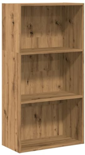 vidaXL Bücherregal, Bücherschrank Regal mit Stauraum, Standregal für Wohnzimmer Büro, Büroregal Aktenregal Aufbewahrungsregal, Artisan-Eiche Holzwerkstoff