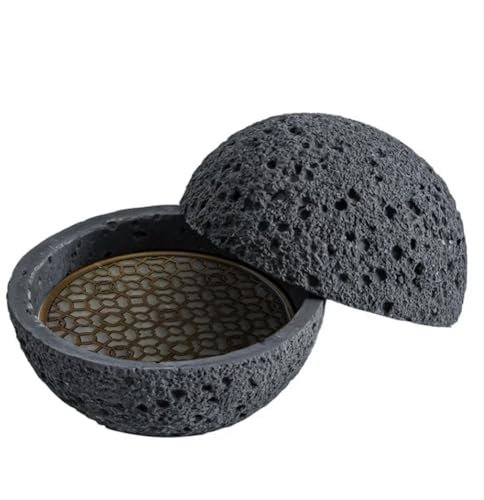 Lorrgasw Japanese Planet Volcanic Stone Artistic Dish Pendulum Seafood Sushi Sashimi Ice Plate Smoke Plate,12CM