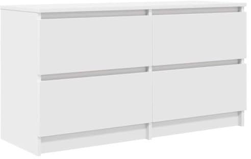 vidaXL Mueble para TV Madera contrachapada Blanco 100x35x54 cm, Soporte de TV, aparador de TV, Mueble de Alta fidelidad, Banco de TV, Mueble de TV
