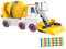 JISADER Construction Vehicle with Lifting And Crane for Children, Toy Truck with Automatic Pearl Sweeper, Mixer car