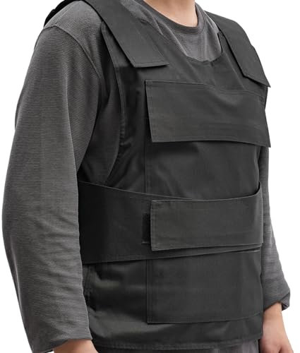 DUOSAMY Stab Proof Vest, Anti Knife Body Armor Front and Back, Tactical Stab Protective Suit, Resistant Clothing Armour, Adjustable Shoulder/Waist Straps