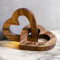 Personalized Wood Interlocking Hearts, Custom Engraved Paulownia Hearts with Names/Dates, Romantic Sculpture for Couple/Wife/Wedding/Engagement/Anniversary/Birthday, His & Her Matching Keepsake 7cm