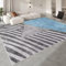 KANBUN Fläche Teppich maschinelle Teppiche Ornamente für das Wohnzimmer 80x120 cm Küchenteppich grau Blau moderner gestreieter Teppich Atea Teppich Balkon Teppich