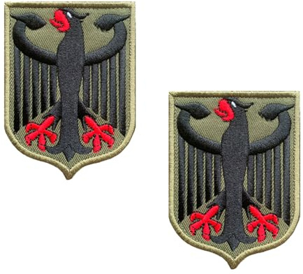 2 Stück Deutschland Adler Patches Stickerei Taktische Emblem Adler-Schild Patch Applikationen Biker,Rucksack,Jeans,Uniformen,Kleidung,Mützen,Hemden,Jacken,Hosen Hook and Loop Abzeichen