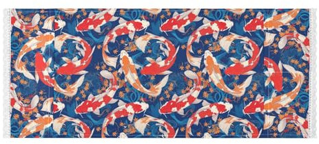 Goldfish Lucky Japanische Waschmaschinen-Abdeckung mit Seitenbeutel, wiederverwendbar, für Kühlschrank, Waschmaschine, Mikrowelle, 130 x 55,9 cm