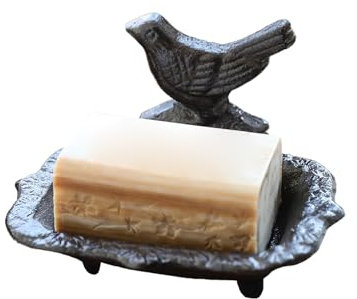 Porte-savon, plateau de nettoyage en fonte avec drainage, 15 x 9 cm, fonctionnel et élégant, décorations d'intérieur pour comptoir, douche, évier de cuisine et lavabo de ferme