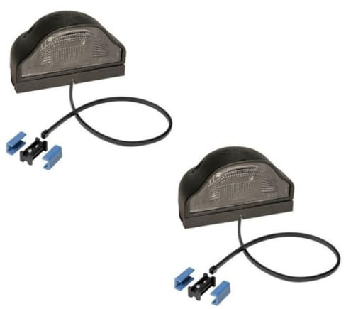 Aspöck 2 Stück Regpoint Kennzeichenleuchte, DC Flachkabel 1,5 Meter + DC Verbinder