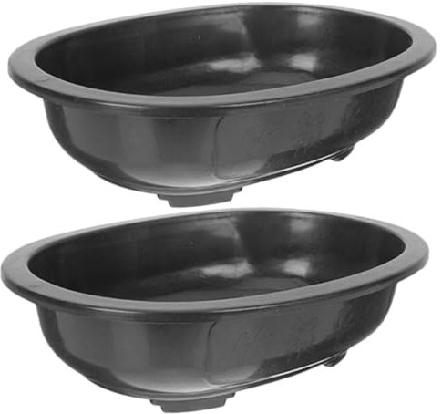 UKCOCO 2 Piezas Macetas Ovaladas de Plástico Plantas de Interior Orificio de Drenaje Jardín Decoración