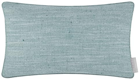 Voyage Maison Jedburgh Feather Filled Cushion – Herringbone Textured Woven Artisan Country Décor (Teal - 30x50cm)