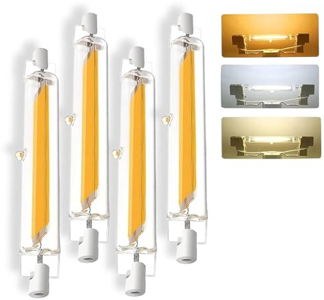 R7S LED 118mm 20W Dimmbar Glühbirne, LED R7S 118mm 20W Ersatz für 200W Halogen Leuchtmittel, Stab Naturweiß 4500K 2000LM, Kein Flackern, 360°Abstrahlwinkel Lampen, Einfache Installation, 4er Pack
