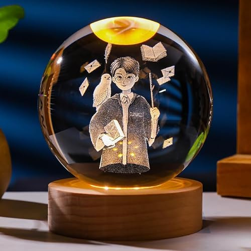 Glaskugel Weihnachtskristallkugel Schneekugel–LED Glaskugel Deko Nachtlicht,personalisierte Kristallkugel mit 3D Weihnachtsbaum&Schneemann,stimmungsvolles Zuhause&Deko (D 60MM)